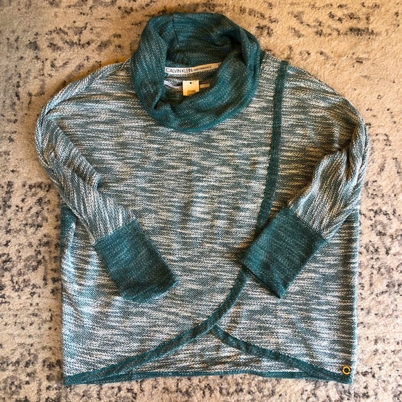 Calvin Klein Performance Cowl Neck Drape Front Top Size Large - Picture 1 of 8